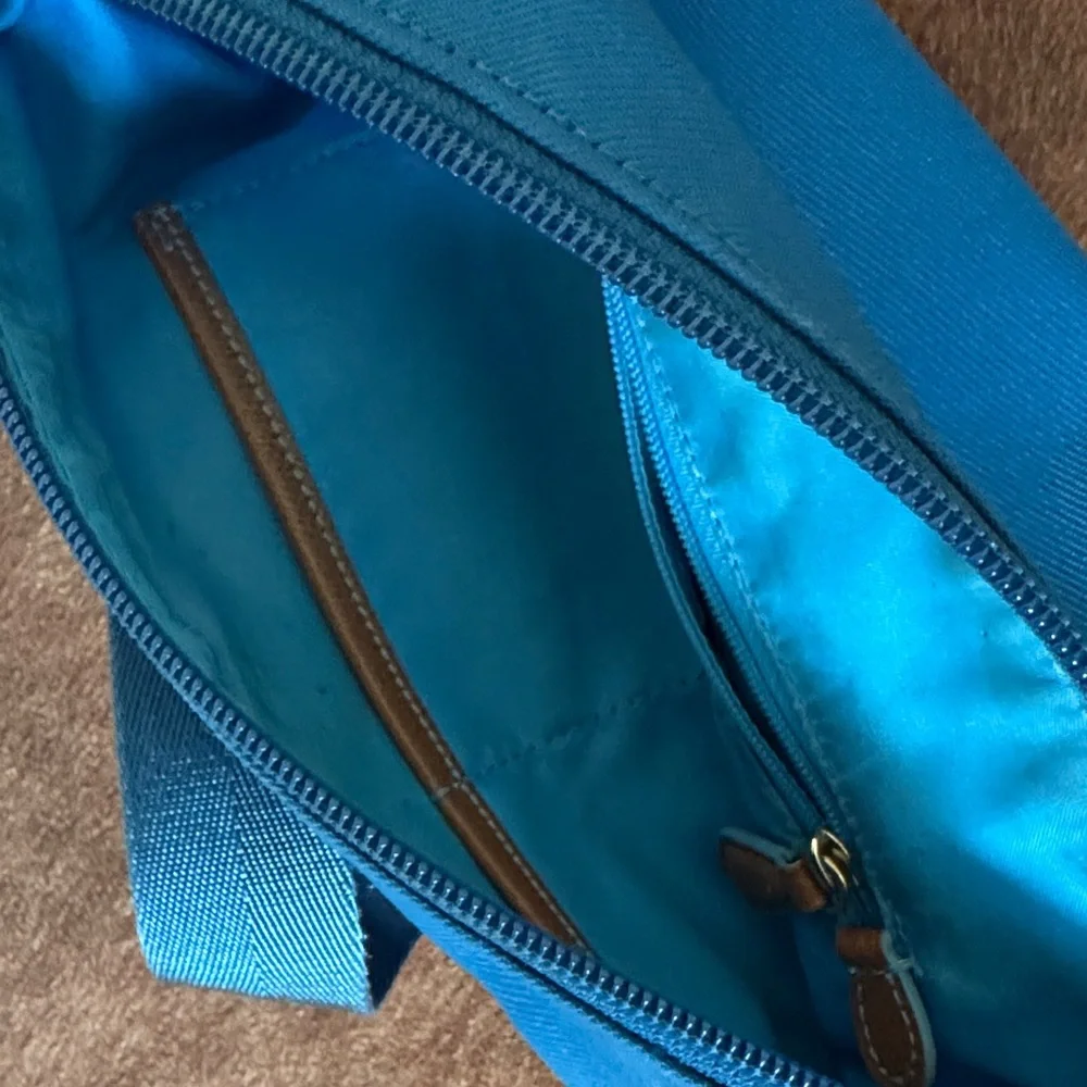 Coach Teal Nylon Crossbody with Tan Leather Trim - Picture 8 of 13